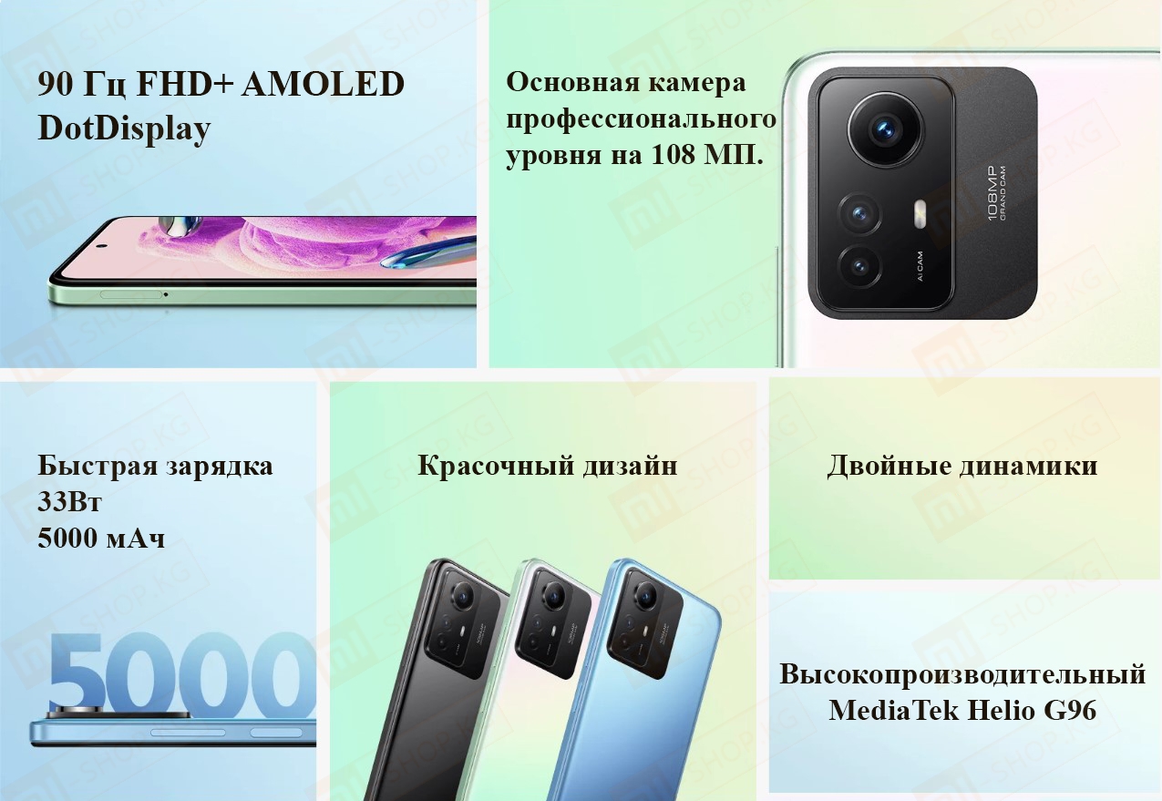 Xiaomi Redmi Note 12S 8+256GB (синий / Ice Blue)